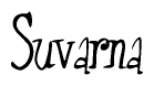 The image is a stylized text or script that reads 'Suvarna' in a cursive or calligraphic font.