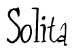The image contains the word 'Solita' written in a cursive, stylized font.