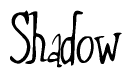 The image is of the word Shadow stylized in a cursive script.