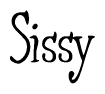 The image contains the word 'Sissy' written in a cursive, stylized font.