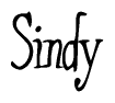 The image contains the word 'Sindy' written in a cursive, stylized font.