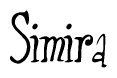 The image is of the word Simira stylized in a cursive script.