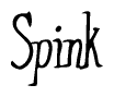 The image is a stylized text or script that reads 'Spink' in a cursive or calligraphic font.
