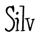   The image is of the word Silv stylized in a cursive script. 