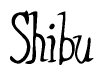   The image is of the word Shibu stylized in a cursive script. 