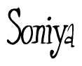 The image is of the word Soniya stylized in a cursive script.