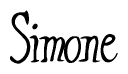 The image contains the word 'Simone' written in a cursive, stylized font.