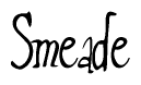 The image is a stylized text or script that reads 'Smeade' in a cursive or calligraphic font.