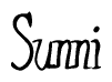 The image contains the word 'Sunni' written in a cursive, stylized font.