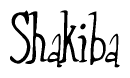 The image is of the word Shakiba stylized in a cursive script.