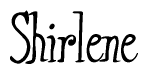 The image is a stylized text or script that reads 'Shirlene' in a cursive or calligraphic font.