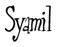 The image is of the word Syamil stylized in a cursive script.