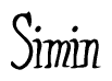   The image is of the word Simin stylized in a cursive script. 