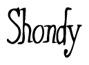 The image contains the word 'Shondy' written in a cursive, stylized font.