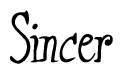 The image is a stylized text or script that reads 'Sincer' in a cursive or calligraphic font.