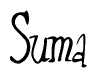The image is a stylized text or script that reads 'Suma' in a cursive or calligraphic font.