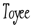The image contains the word 'Toyee' written in a cursive, stylized font.