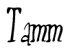 The image contains the word 'Tamm' written in a cursive, stylized font.