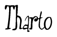 The image contains the word 'Tharto' written in a cursive, stylized font.