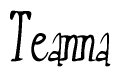 The image is of the word Teanna stylized in a cursive script.