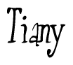 The image is of the word Tiany stylized in a cursive script.