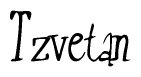 The image contains the word 'Tzvetan' written in a cursive, stylized font.