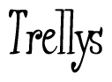 The image is a stylized text or script that reads 'Trellys' in a cursive or calligraphic font.