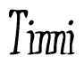 The image contains the word 'Tinni' written in a cursive, stylized font.