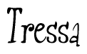 The image contains the word 'Tressa' written in a cursive, stylized font.