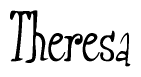 The image is of the word Theresa stylized in a cursive script.
