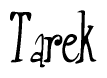 The image is of the word Tarek stylized in a cursive script.