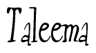 The image is of the word Taleema stylized in a cursive script.