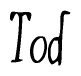 The image is a stylized text or script that reads 'Tod' in a cursive or calligraphic font.