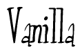 The image is of the word Vanilla stylized in a cursive script.