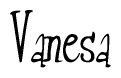 The image is of the word Vanesa stylized in a cursive script.