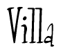 The image contains the word 'Villa' written in a cursive, stylized font.