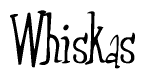 The image is of the word Whiskas stylized in a cursive script.