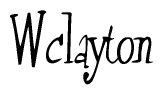 The image contains the word 'Wclayton' written in a cursive, stylized font.
