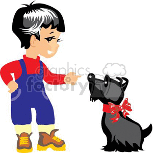 Preschool Boy and Schnauzer Puppy