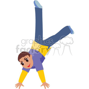 A Boy Performing a Break Dance Move on His Hands