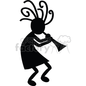 Kokopelli Petroglyph Silhouette Playing Trumpet