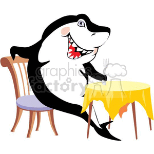 A shark at the dinner table