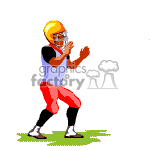 Football player throwing the ball.