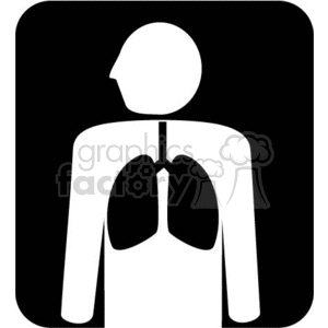 Simplified clipart image depicting the human respiratory system, specifically showcasing the lungs within a stylized human figure.