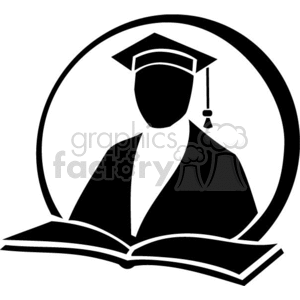 Graduate Cap and Gown with Open Book