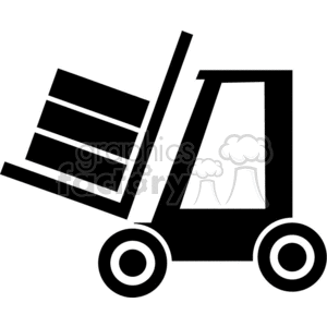 Black and white forklift