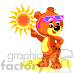 eddy bear pointing to the sun