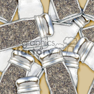 Clipart image featuring several salt and pepper shakers.