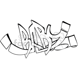 A clipart image featuring the word 'baby' in graffiti-style text.