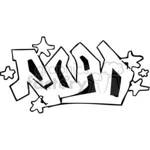 Graffiti Style 'Road' with Star Accents
